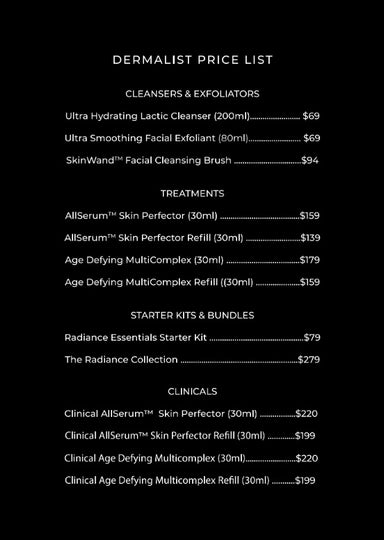 CLINICALS A5 PRICE LIST  - AUSTRALIA